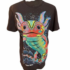 Vibrant Cancun Axolotl Graphic Tee - Black Medium